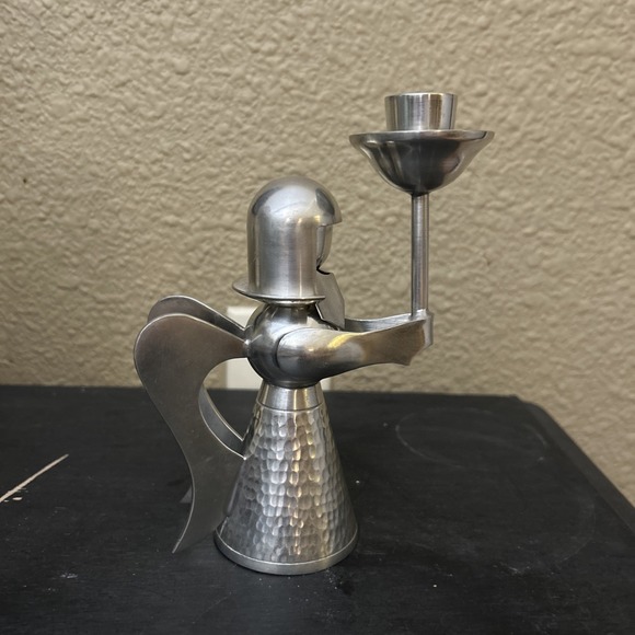 Other - Vintage Wisna Pewter Hammered‎ Angel Candle Holder Made in Indonesia